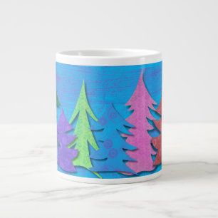Grande Tasse Sapin de Noël Forêt Colorée