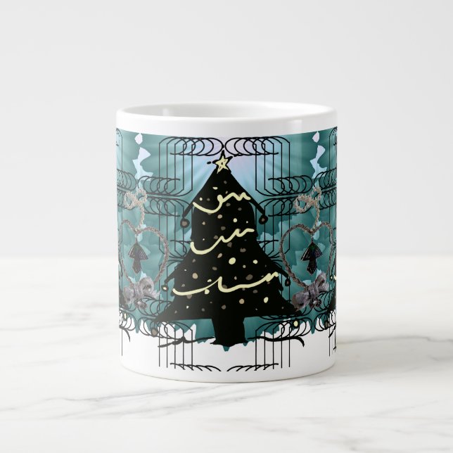 Grande Tasse Sapin de Noël unique Design de vacances moderne  (Devant)