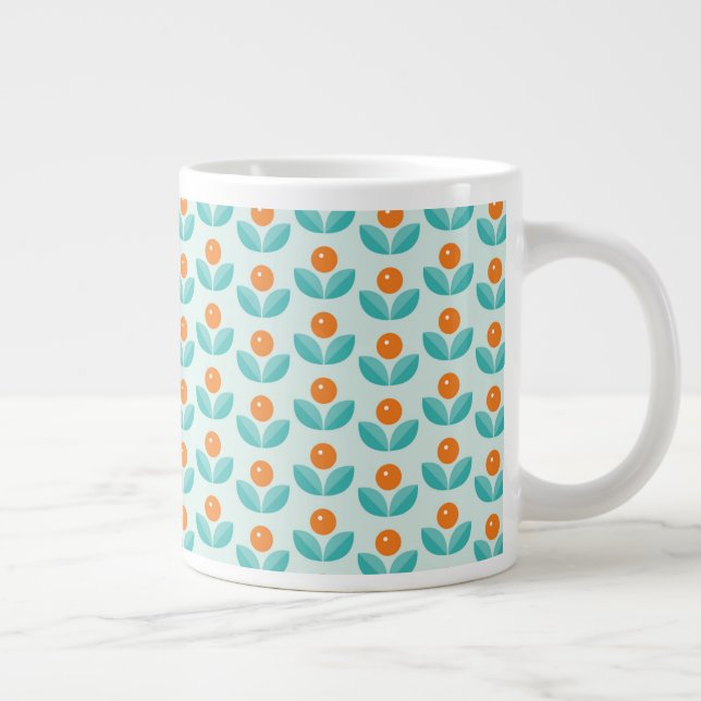 Grande Tasse Scandinave Style Motif géométrique orange (Droite)