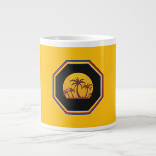 Grande Tasse Scène de coucher de soleil avec palmiers dans un c