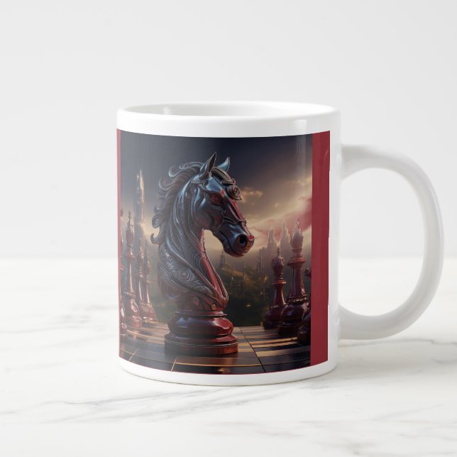 Grande Tasse Scène de jeu d'échecs fantastique - Cavalier (Droite)