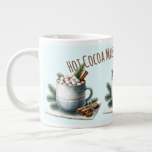 Grande Tasse Scène de marshmallow au cacao hivernal cosy