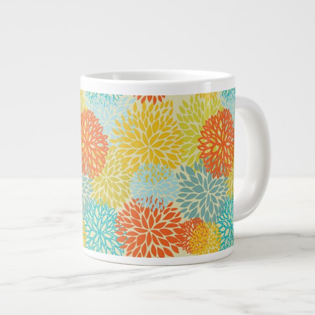 Grande Tasse Schéma floral 3 (Devant droit)
