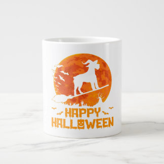 Grande Tasse Schnauzer Witch Broomstick cadeau Halloween