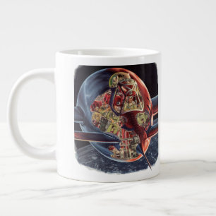 Grande Tasse Science-fiction vintage d'astronaute de fusée spat