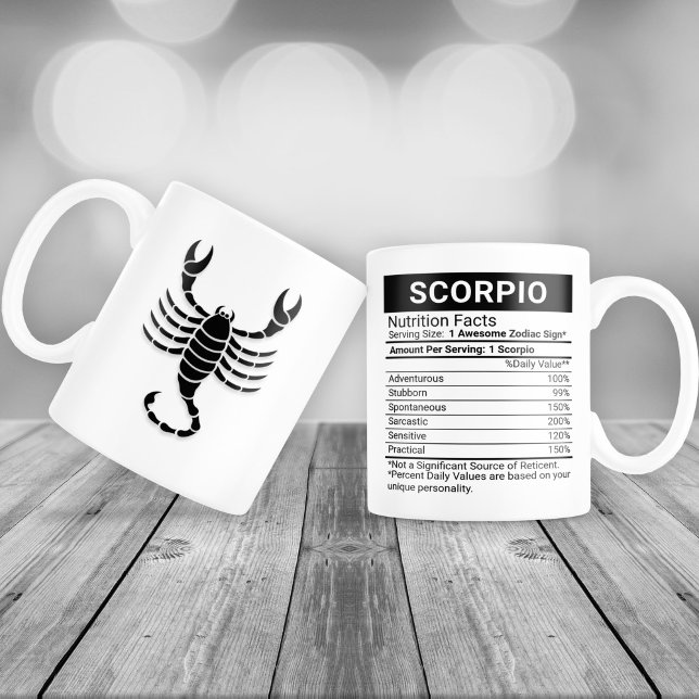 Grande Tasse Scorpio signe zodiaque avec la valeur nutritive, (Créateur téléchargé)
