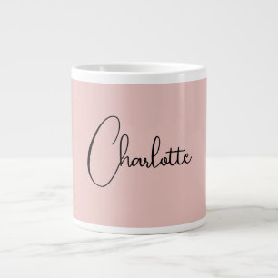 Grande Tasse Script de calligraphie minimaliste Nom Rose Or