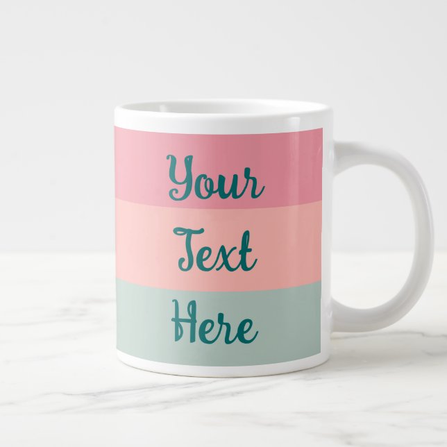 Grande Tasse Script de typographie Turquoise Peach rose texte p (Droite)