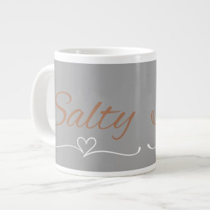 Grande Tasse Script Salé avec Flourish de Cœur, Cadeau d'Annive