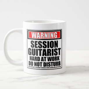 Grande Tasse Séance D'Avertissement Guitariste Dur Au Travail