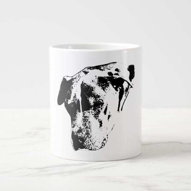 Grande Tasse Serene Sun-Squint—Portrait de mélange Pitbull (Devant)