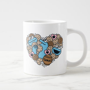 Grande Tasse Sésame Sésame Coeur de gribouillis de caniche Mo