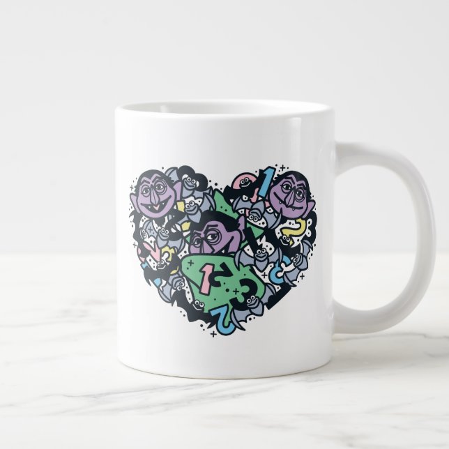 Grande Tasse Sésame Sésame | Comte von Count Doodle Heart (Droite)