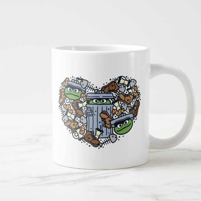 Grande Tasse Sésame Sésame | Oscar the Grouch Doodle Heart (Droite)