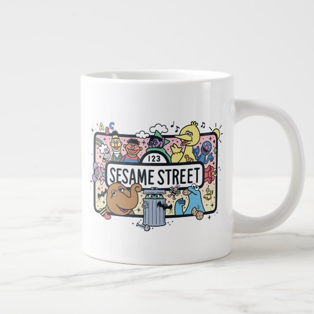 Grande Tasse Sésame Sésame | Sesame Pals signe de Doodle (Droite)