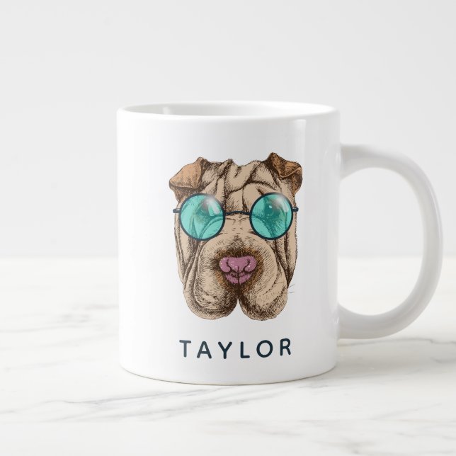 Grande Tasse Sharpei dans les lunettes de soleil| Ajouter votre (Droite)