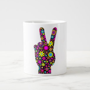 GRANDE TASSE SIGNE DE PAIX FLORALE