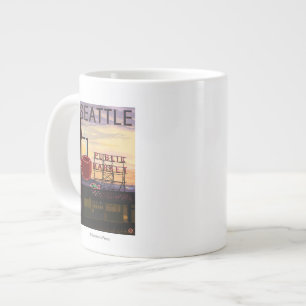 Grande Tasse Signe du marché d'endroit de SeattlePike et vue de