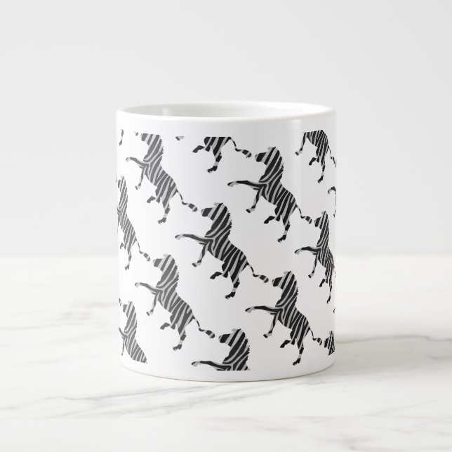 Grande Tasse Silhouette noir et gris clair Zebra (Devant)
