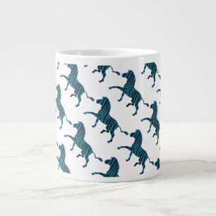 Grande Tasse Silhouette noire et bleue Zebra