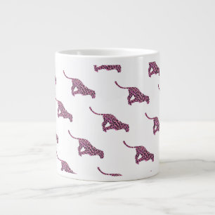 Grande Tasse Silhouette rose et léopard noir