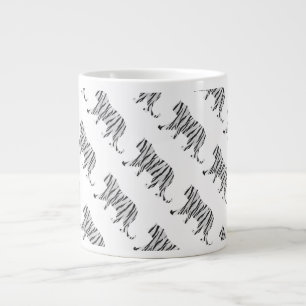 Grande Tasse Silhouette Tiger noir et blanc
