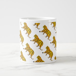 Grande Tasse Silhouette Tiger noir et orange