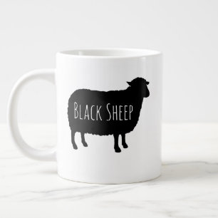 Grande Tasse Silhouettes de mouton noir avec texte personnalis