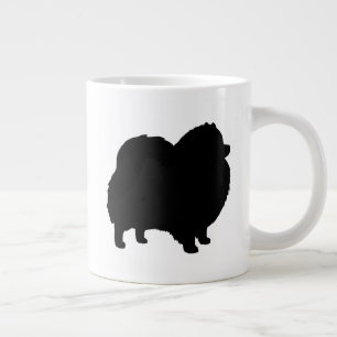 Grande Tasse Silhouettes de race de chien de Poméranie Noire