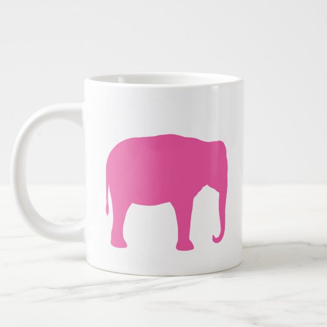 Grande Tasse Silhouettes d'éléphant rose (Gauche)