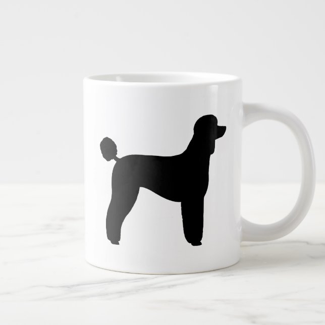 Grande Tasse Silhouettes standard de race de chien de caniche (Droite)