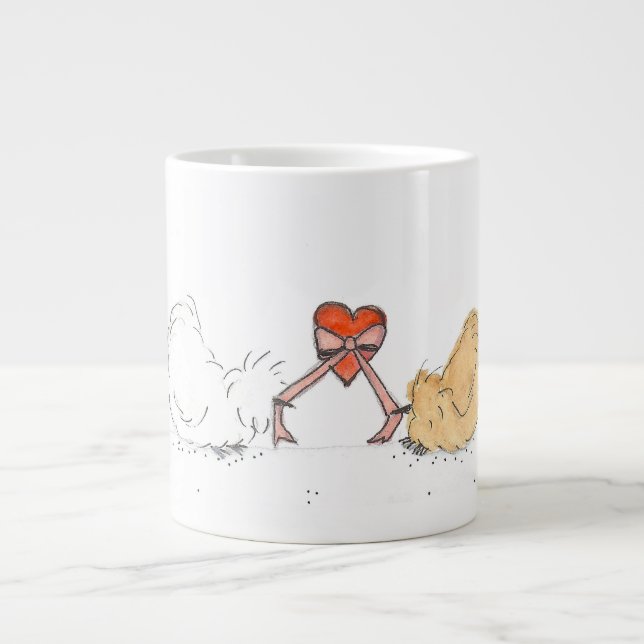 Grande Tasse Silkie avec le coeur (Devant)