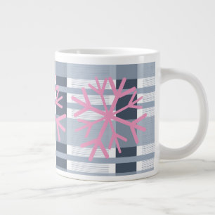 Grande Tasse Simple flocon de neige dessiné à la main blanc pla