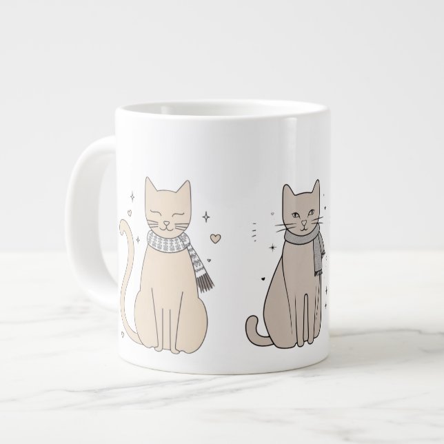 Grande Tasse Simple mignonne chatte chatte animal meow pet Vale (Devant gauche)