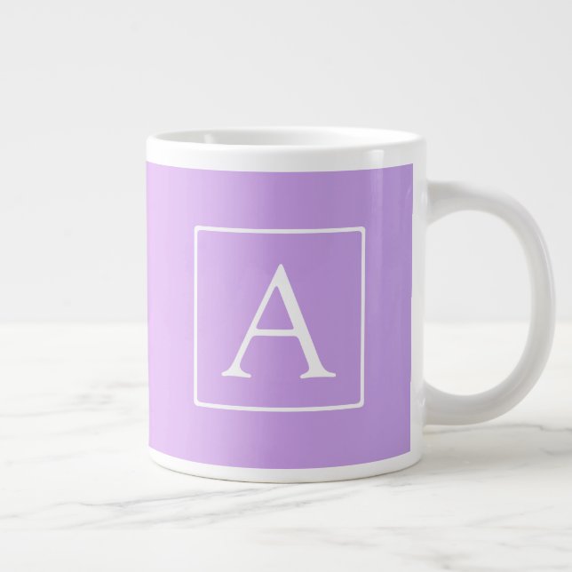 Grande Tasse Simple Monogramme | Ombré Rose/Violet Subtil (Droite)