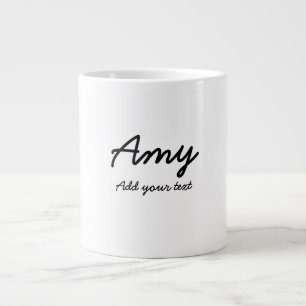 Grande Tasse simple nom minimal customisé monogramme classique 