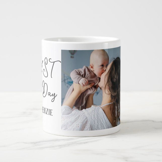Grande Tasse Simple première mère Jours Cadeau Trois photos Col (Devant)