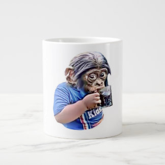 Grande Tasse Singe Enfant Boire mignon drôle mème