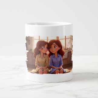 Grande Tasse Sister Bond – Beautiful Sisters Illustration Art