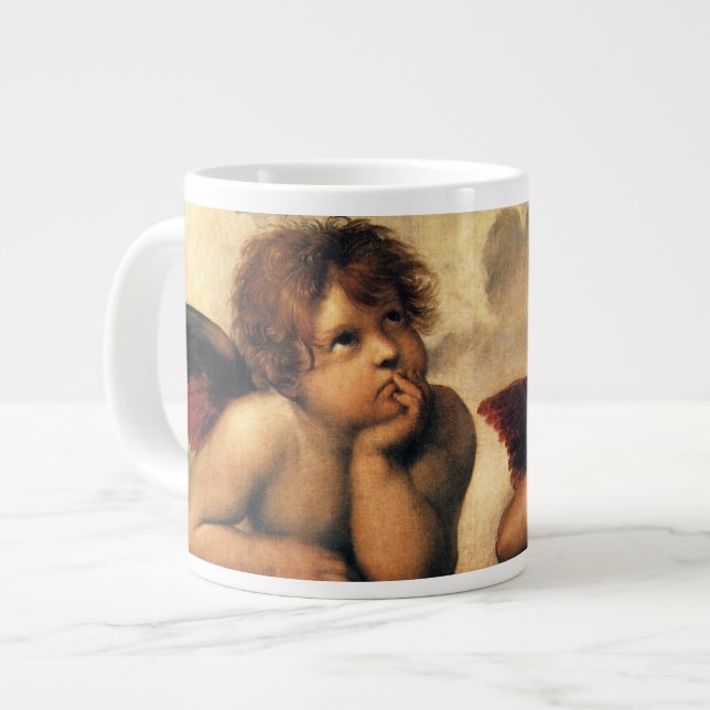 Grande Tasse Sistine Madonna Angels par Raphael Sanzio (Devant gauche)