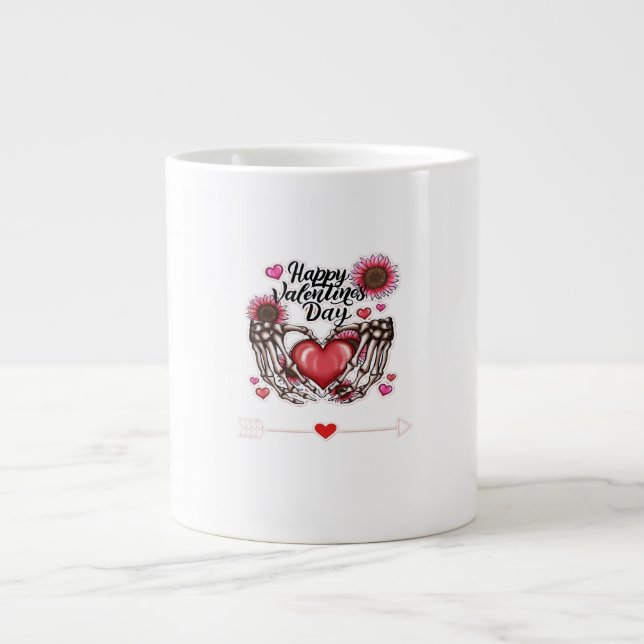Grande Tasse Skeleton Mains Valentines Classic de la journée (Devant)