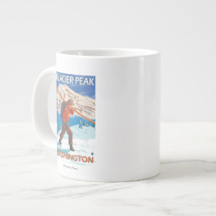 Grande Tasse Skier transportant du ski de neige - Glacier Peak,