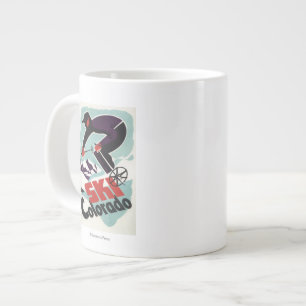 Grande Tasse Skieur habillé noir et pourpre