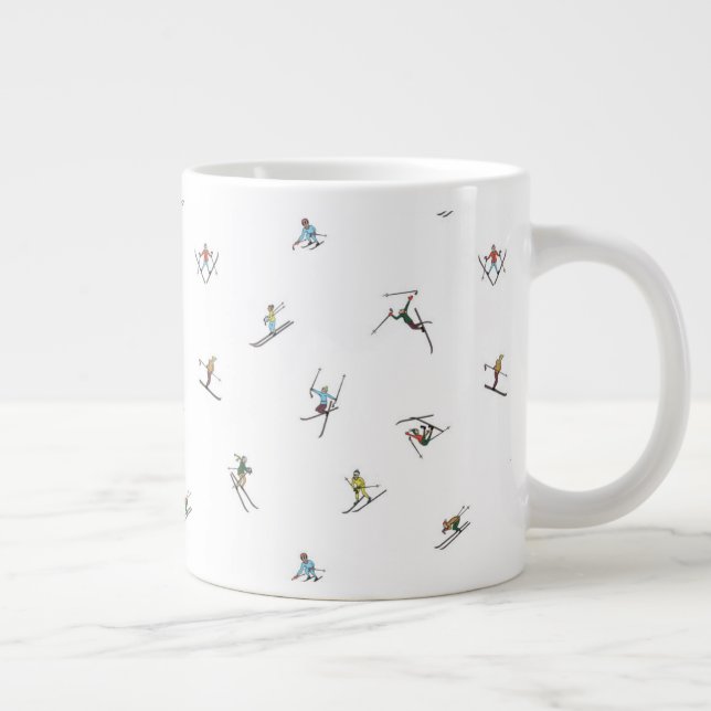 Grande Tasse Skieurs d'hiver en action Motif (Droite)