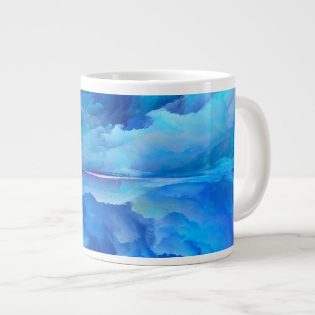 Grande Tasse SlipperyJoe's abstrait nuage artwork coloré surr (Devant droit)