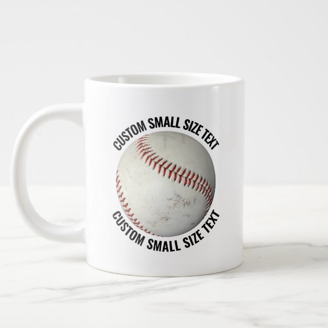 Grande Tasse Small Size Personalized Text Baseball Custom (Gauche)