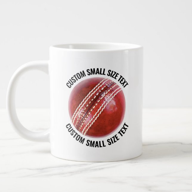 Grande Tasse Small Size Personalized Text Cricket Ball Custom (Gauche)