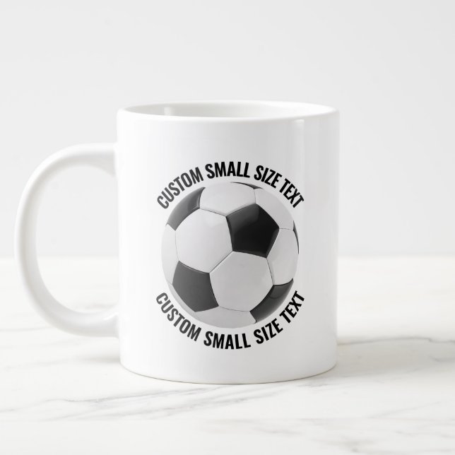 Grande Tasse Small Size Personalized Text Soccer Ball Custom (Gauche)