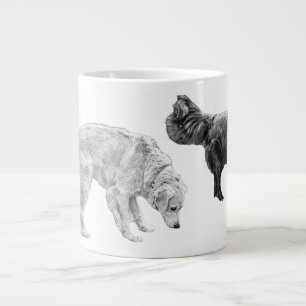 Grande Tasse Sniffari à deux chiens en grains fins