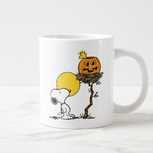 Grande Tasse Snoopy & Bois Nid Avec Jack O'Lantern